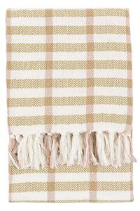 Cira Grid Woven Throw in Green and Rust