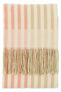 Lula Jacquard Stripe Throw in Sage and Rust