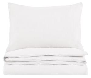Nella Textured Jacquard Quilt Cover Set in White, Single