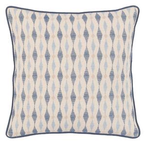 Bria Ikat Embroidered Cushion in Ink Blue