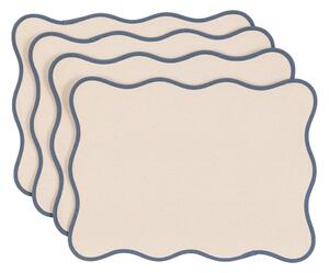 Raya Scallop Placemats in Blue, Set of 4