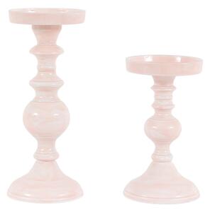 Lilia Light Pink Candlesticks, Set of 2