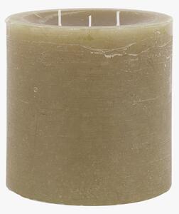 Country Pillar Candle in Rustic Olive, Large