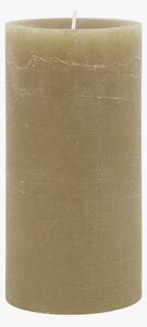 Country Pillar Candle in Rustic Olive, Medium, Pack of 2