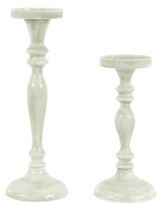 Lilia Green Candlesticks, Set of 2