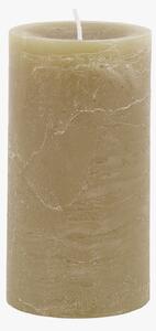 Country Pillar Candle in Rustic Olive, Small, Pack of 2