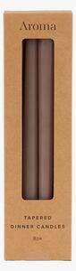 Lucera Tapered Dinner Candles in Taupe, Set of 8