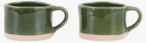Barista Rustic Mug in Green, Set of 4