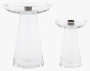 Lucetta Glass Candle Holder in Clear, Set of 2