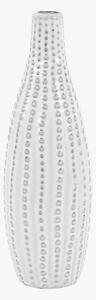 Veyra Beaded Vase in White, Small