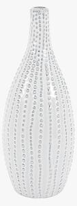 Veyra Beaded Vase in White, Large