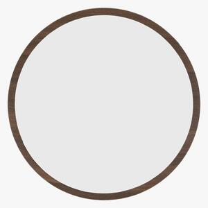 Bergen Round Mirror in Walnut, Medium