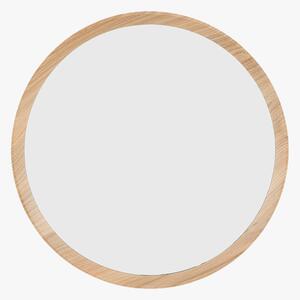 Laurel Round Mirror in Oak, Medium