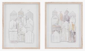Beach Huts Wall Art, Set of 2