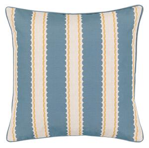Cayo Stripe Cushion in Blue and Ochre