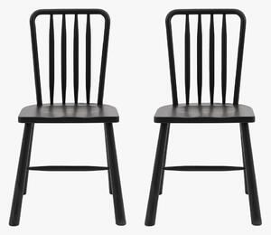 Rebecca Oak Dining Chairs in Black, set of 2