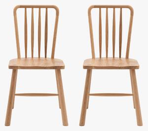 Rebecca Oak Dining Chair in Natural, Set of 2