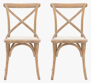 Theodore Oak Dining Chair in Natural, Set of two
