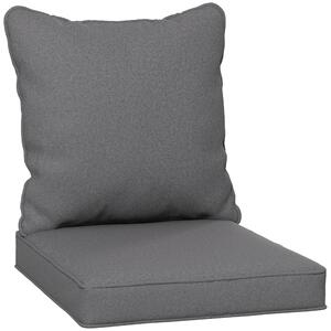 Outsunny Replacement Cushion Set, 1-Piece Back and Seat Pillow for Patio Chair, Indoor Outdoor Use, Charcoal Grey Aosom UK