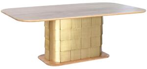 Dining Table Home ESPRIT Golden Brass Mango wood 210 x 110 x 76 cm