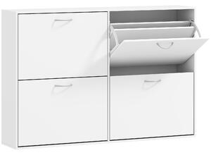 HOMCOM Shoe Cabinet, 120Lx24Wx81H cm, Particle Board-White Aosom UK