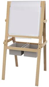 AIYAPLAY Kids Easel with Paper Roll, 3 in 1 Art Easel for Toddlers, Double-Sided Kids Whiteboard Blackboard w/ Storage Baskets, 3-6 Years Aosom UK