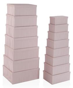 Set of decorative boxes Versa Cardboard (15 Pieces)