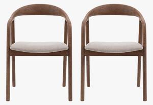 Menorca Walnut Upholstered Dining Chair, Set of 2
