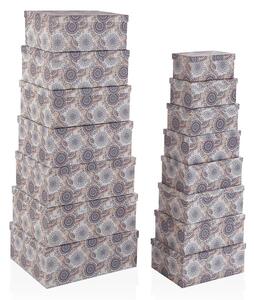 Set of decorative boxes Versa Cardboard (15 Pieces)
