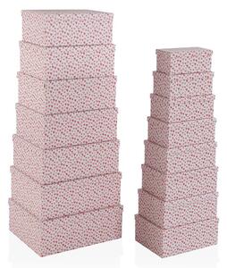 Set of decorative boxes Versa Amore Red Cardboard Hearts (15 Pieces)