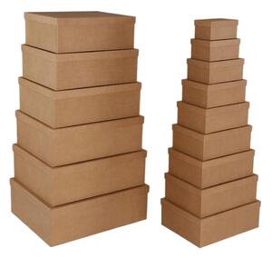 Set of decorative boxes Versa Brown Cardboard (15 Pieces)