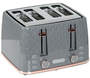HOMCOM Four-Slice Honeycomb Toaster - Grey