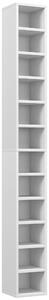 HOMCOM 204 CD Storage Unit, DVD Storage Tower with 12 Cubes, 175cm Tall Bookcase for Living Room, Home Office, Study Room, White Aosom UK