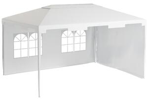 Outsunny 3 x 4 m Garden Gazebo Shelter Marquee Party Tent with 2 Sidewalls for Patio Yard Outdoor, White