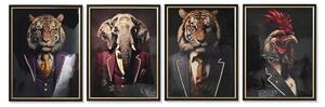 Painting Home ESPRIT Black Animal Loft Lacquered 64 x 4,5 x 84 cm (4 Units)