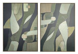 Painting Home ESPRIT Green Abstract Modern (2 Units)