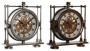 Table clock Home ESPRIT Golden Silver Vintage (2 Units)