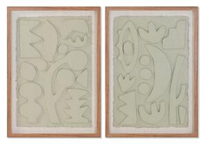 Painting Home ESPRIT Beige Abstract Scandinavian 50 x 3 x 70 cm (2 Units)