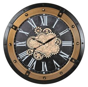 Wall Clock Home ESPRIT Black Golden Iron 80 X 8,5 X 80 cm