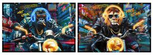 Painting Home ESPRIT Black Motorbike Loft 123 x 3 x 83 cm (2 Units)