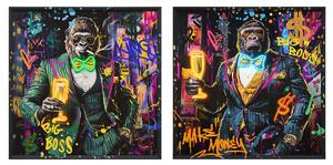 Painting Home ESPRIT Gorilla Loft 83 x 3,7 x 83 cm (2 Units)