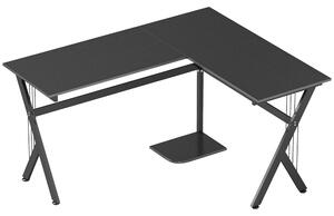 HOMCOM Corner Computer Desk, L-Shaped Desk with CPU Stand, Home Office Laptop Haven, Study Workstation, Black Aosom UK
