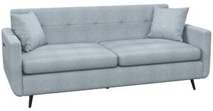HOMCOM 165cm 2 Seater Sofa for Living Room, Modern Fabric Couch, Tufted Loveseat Sofa Settee w/ Steel Legs, 2 Storage Pockets, Blue