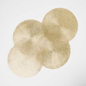 Homescapes Set of 4 Round Decorative Gold Placemats