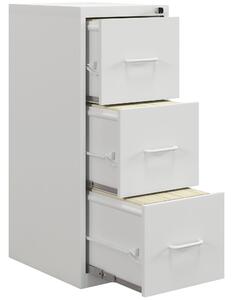 HOMCOM Three-Drawer Modern Steel Filing Cabinet - White Aosom UK