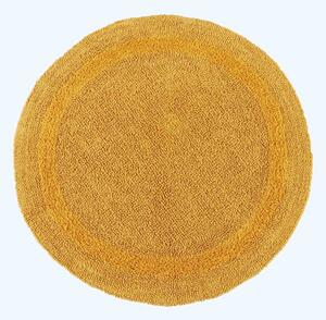 Homescapes Luxury Reversible Round Bath Mat - Mustard Yellow