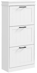 HOMCOM Three-Drawer Minimalistic Shoe Storage Cabinet, for 15 Shoes Aosom UK