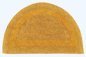 Homescapes Luxury Reversible Semi Circle Bath Mat - Mustard Yellow