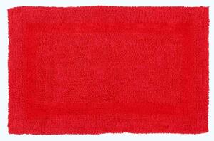 Homescapes Luxury Reversible Red 100% Cotton Bath Mat, 50 x 80 cm, Machine Washable, Super Absorbent, Soft and Hand-Tufted, Eco Friendly