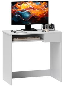 HOMCOM Computer Table w/ Keyboard Tray Drawer, Compact Small Computer PC Desk for Study, Office, Working, Gamingm, Writing Desk, White Aosom UK